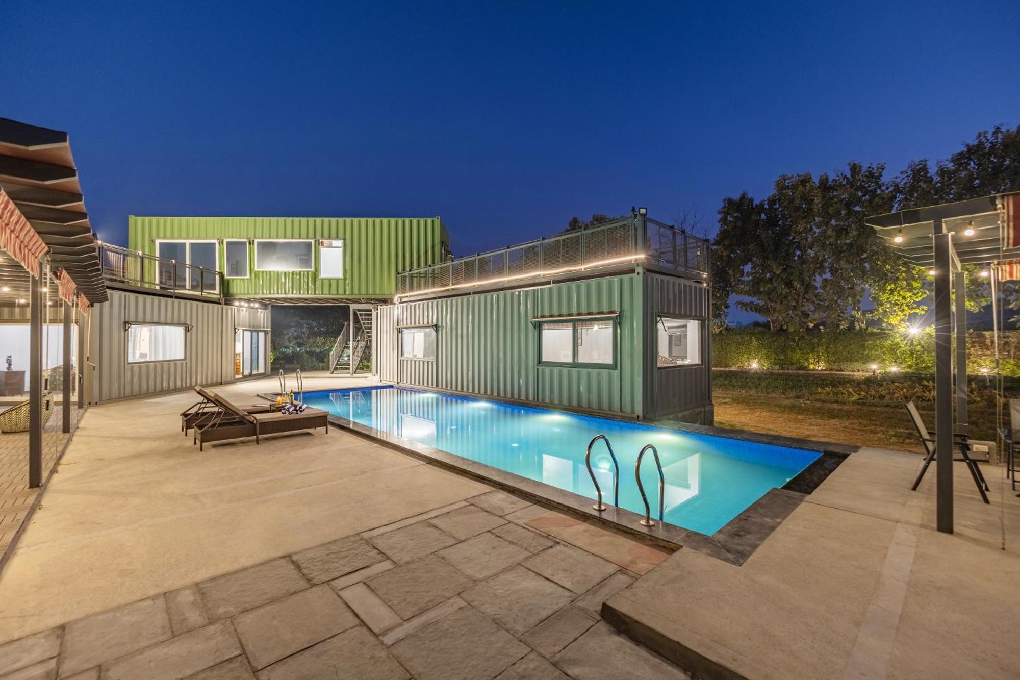 Elivaas Hidden Oasis 4Bhk With Pool, Mud House & Container House Villa Dhauj Kültér fotó